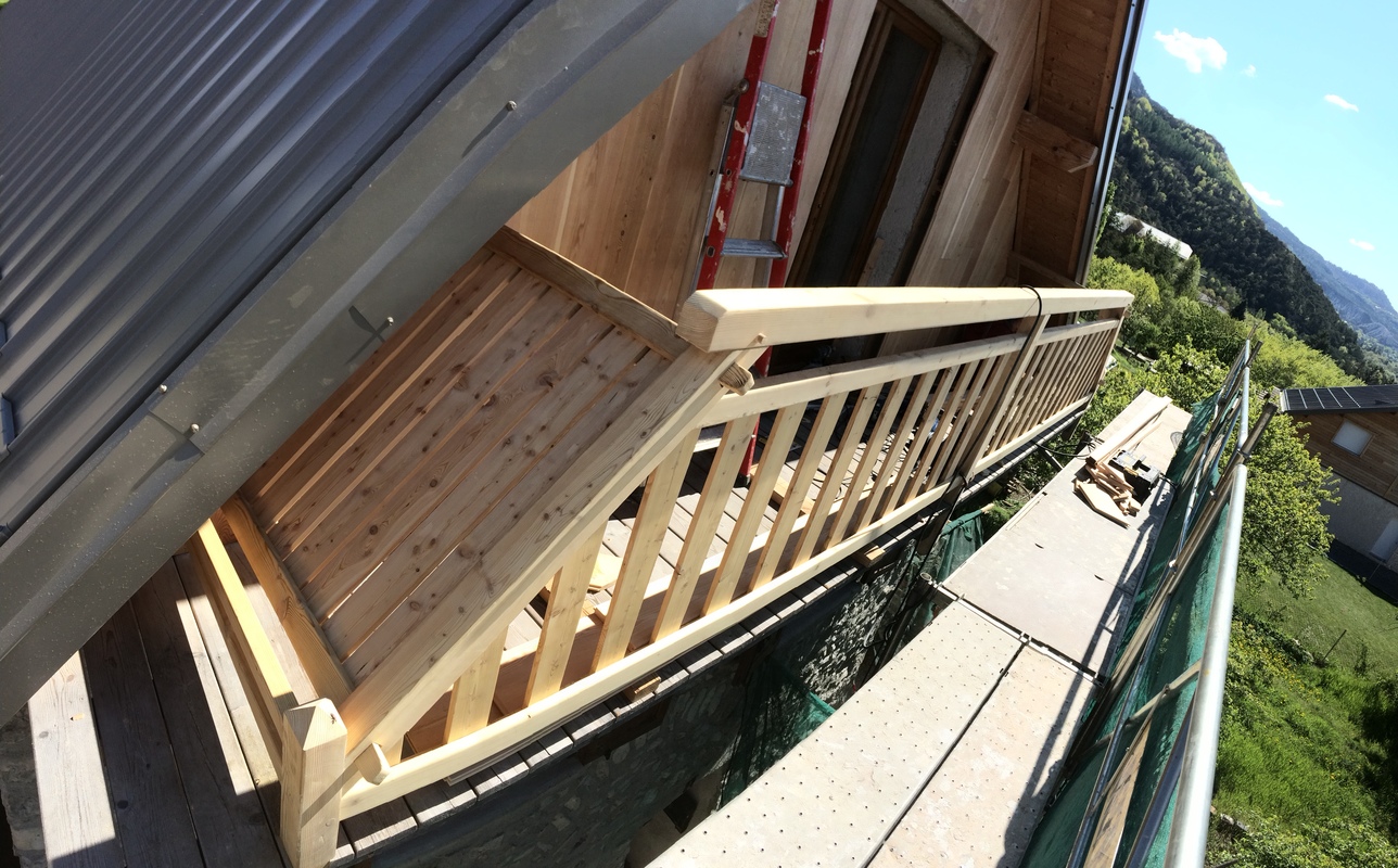 Garde corps mélèze sur mesure