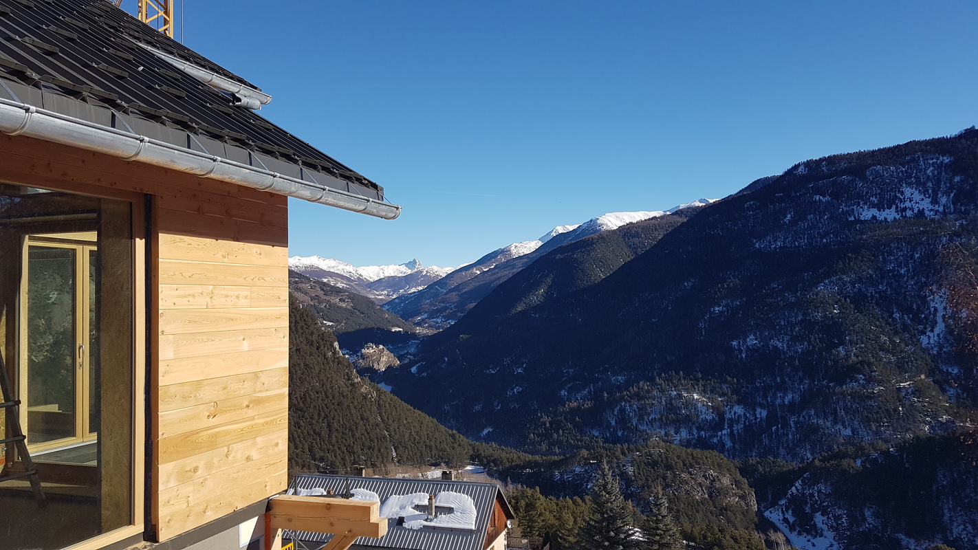 Maison ossature bois paille, Villargaudin, Queyras