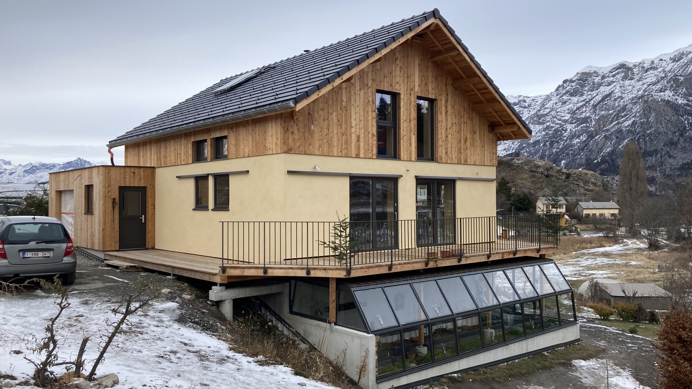 Maison ossature bois paille, St vincent les Forts