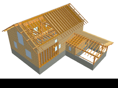 dessin 3D maison embrun paille
