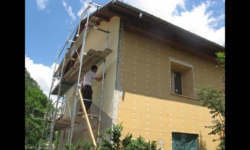 réalisation des enduits sur laine de bois