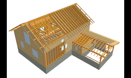 dessin 3D maison embrun paille