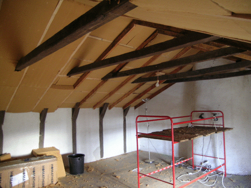 Isolation laine de bois en sous toiture